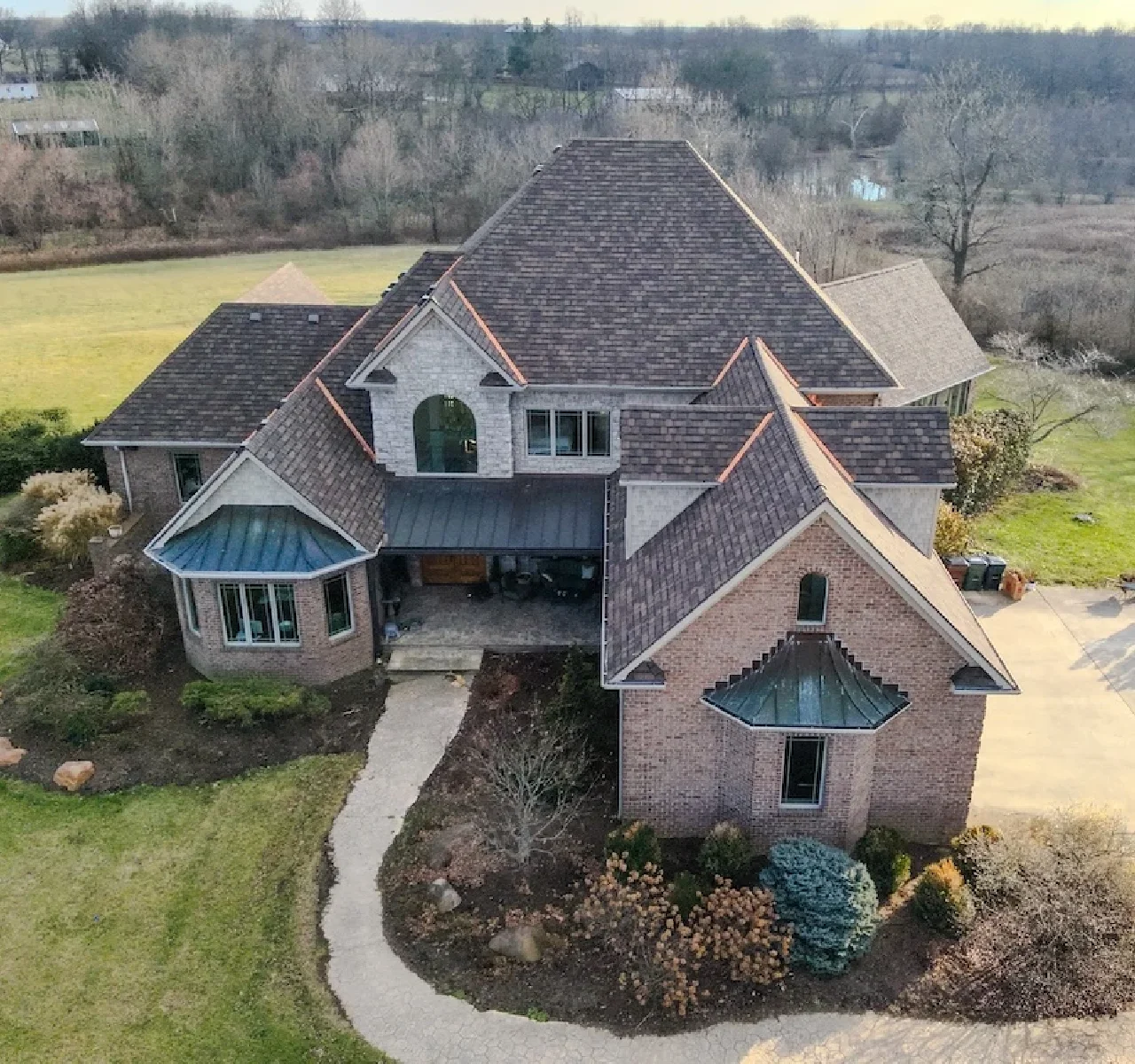 Construction and roofing professionals working with precision