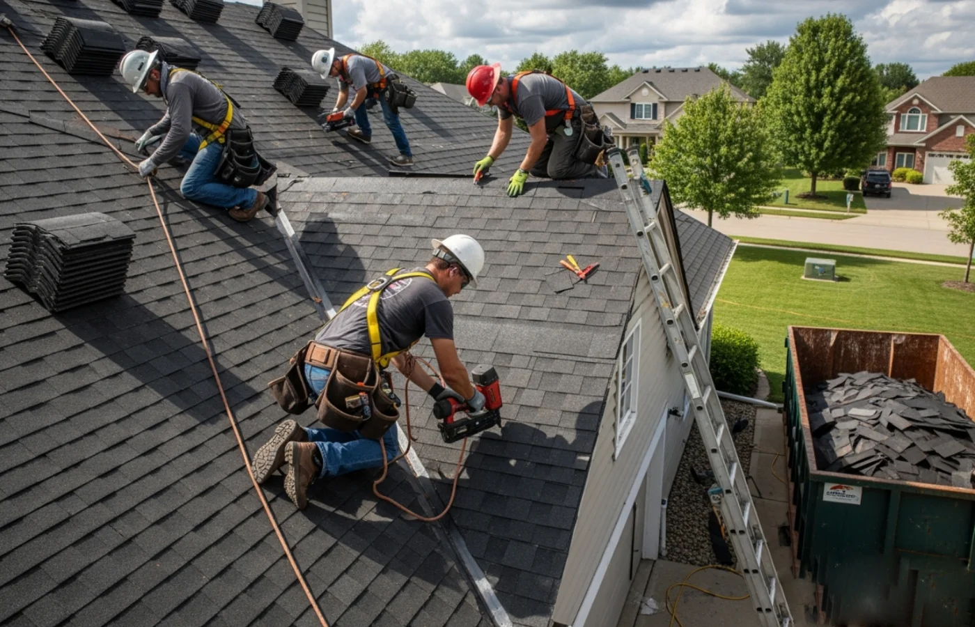 New roof installation on a modern home
